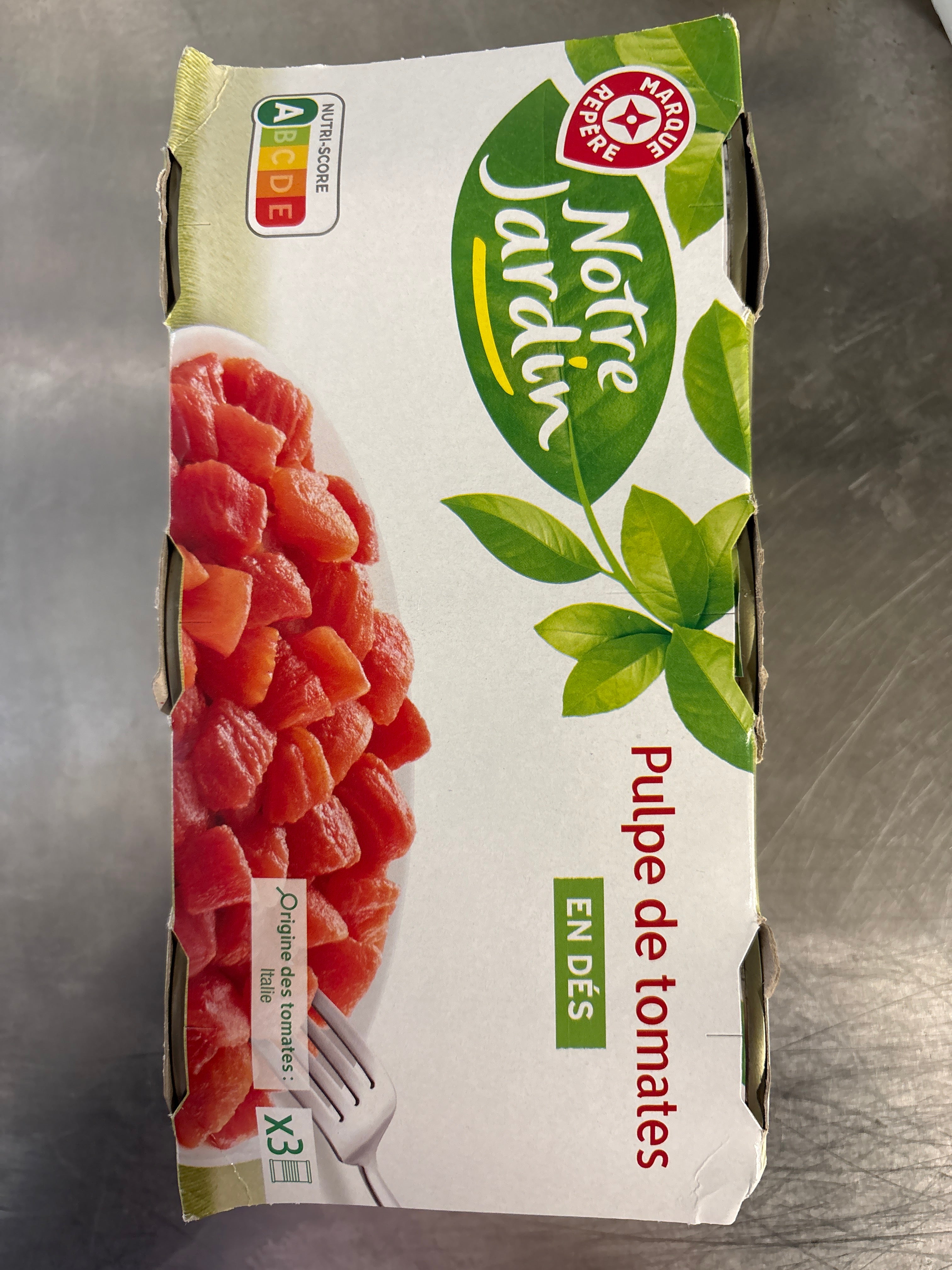 Pulpe de tomate en dès 3x400g