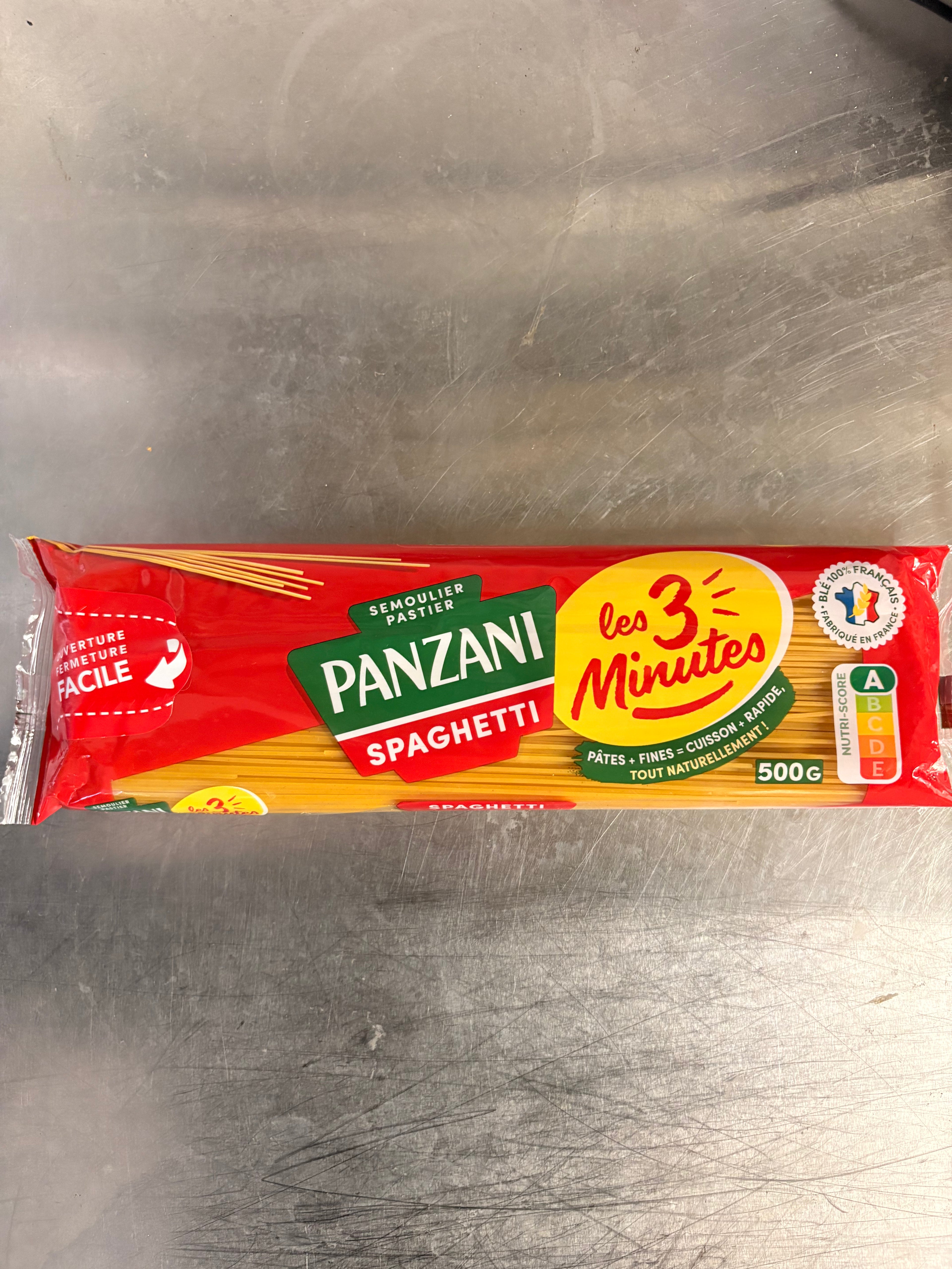 Pâtes spaghetti Panzani 3 minutes 500g