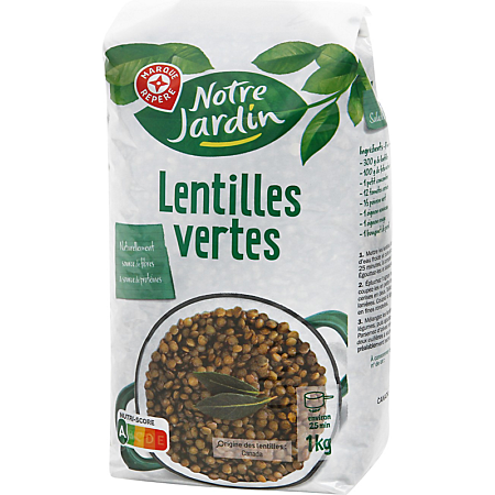Lentilles Vertes - Sachet 1kg - NOTRE JARDIN