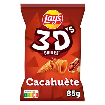 Biscuits apéritif Lay's 3D's Goût Cacahuetes - 85g