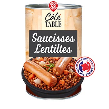 Saucisses lentilles Côté Table 420g