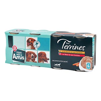 Boîtes chiens Lydog Terrines Viande volaille - 4x405g