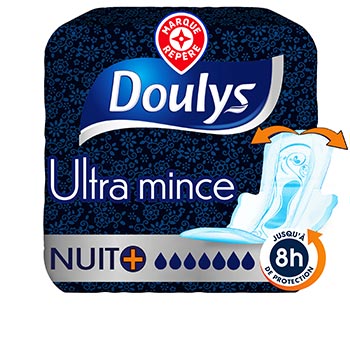 Serviettes Doulys Ultra mince Nuit + large - x9