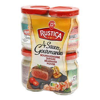 Sauces gourmandes Rustica Pour viande 4 saveurs - 4x90g