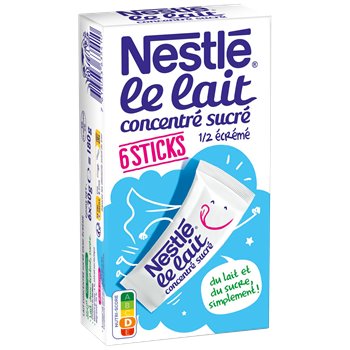 Lait concentré sucré Nestlé x6 sticks - 30g