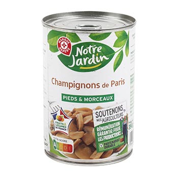 Champignons Paris Notre Jardin Pieds et morceaux - 230g