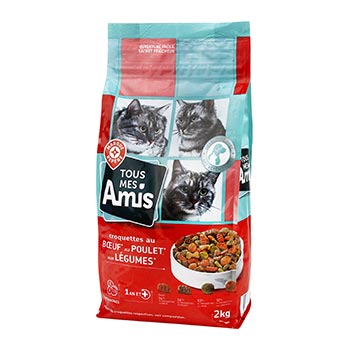 Croquettes chat Tous mes amis Boeuf Poulet Légumes - 2kg