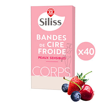 Bandes de cire froide Siliss Corps - Peaux sensibles - x40