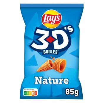 Biscuits apéritif Lay's 3D's Goût Nature Sel - 85g
