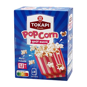 Pop corn sucrés Tokapi Micro-ondable - 3x90g