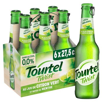 Bière sans alcool Tourtel Twist Citron Vert Menthe 0,0° -6x27cl