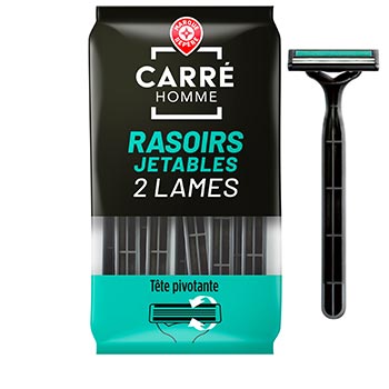 Rasoirs jetables Carré Homme 2 lames - x10