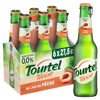 Bière sans alcool Tourtel Twist Pêche 0,0° - 6x27,5cl