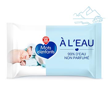 Lingettes bébé Mots d'enfants à l'eau - x60