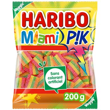 Miami Pik Haribo Sachet bonbons acidulés - 200g