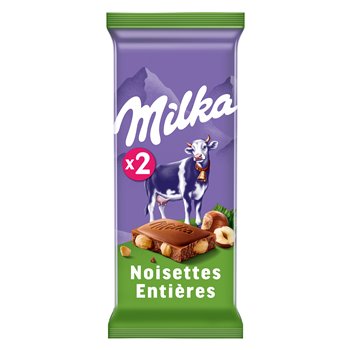 Tablette chocolat Milka Chocolat lait/Noisette - 2x100g